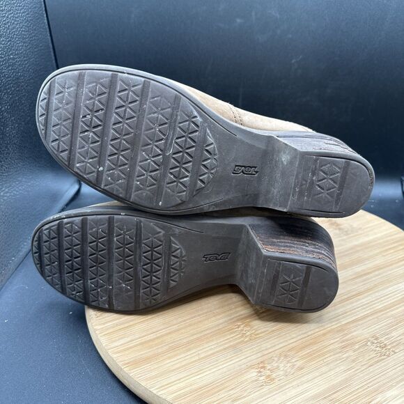 TEVA Anaya Chelsea Womens Size 9 Booties Brown Solid Round Toe Waterproof Boots - Picture 7 of 8